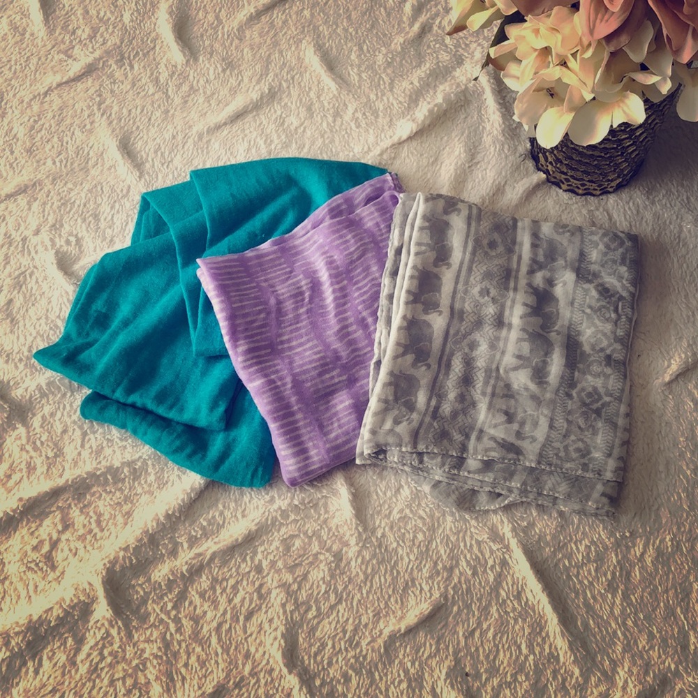 Bundle of 3 infinity scarves, all NWOT